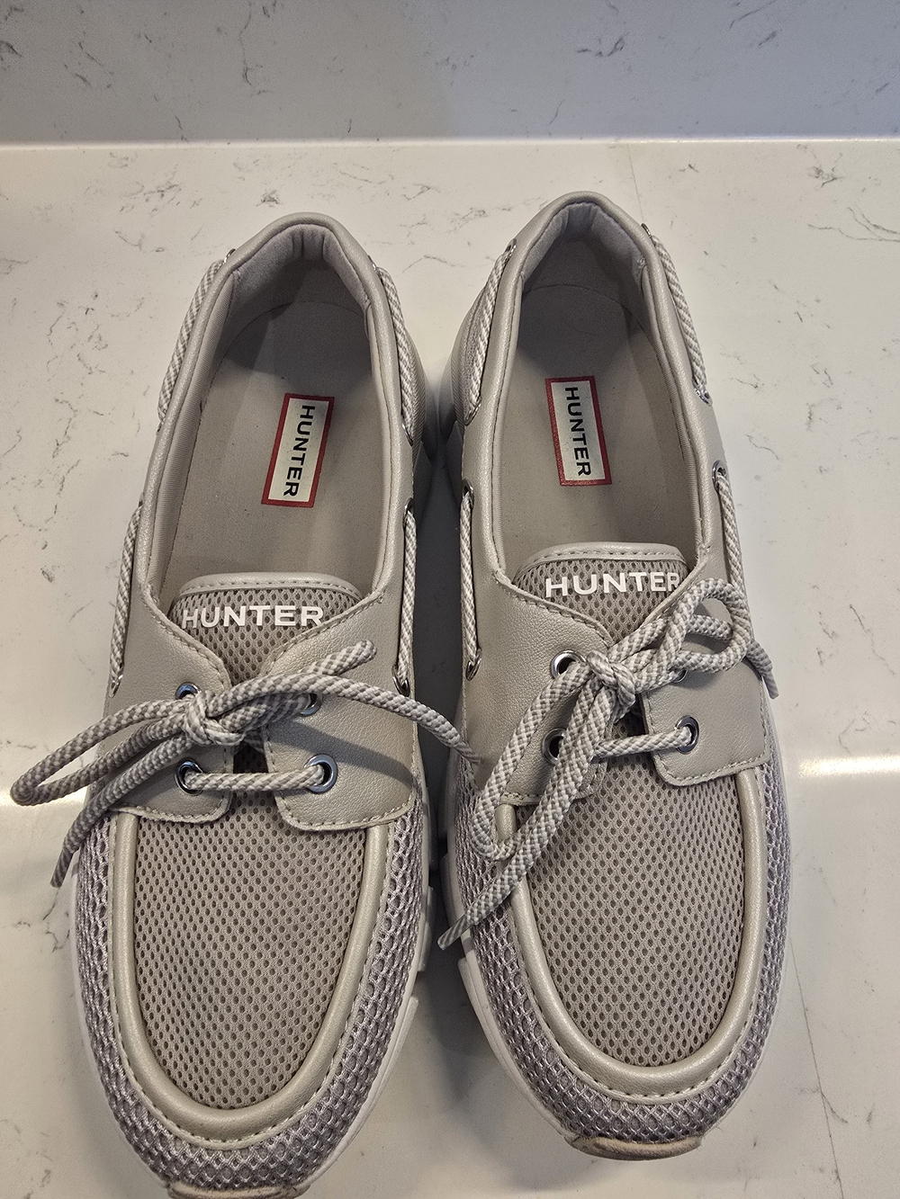 Hunter Women’s Boat Shoes in Light Gray